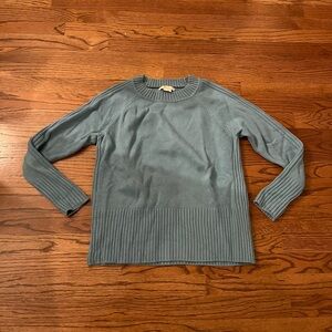 BODEN Wool Cashmere Blend Ribbed Crewneck Sweater Blue M